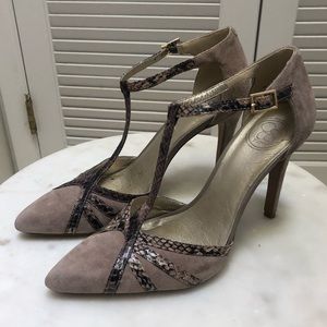 Jessica Simpson Suede and Snakeskin heels